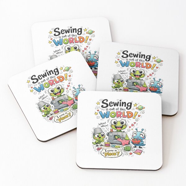 Item preview, Alien Sewing Is Out of This World! Funny Sewing Lover Cartoon Sticker designed and sold by EverStitchStudio ★★★★★.