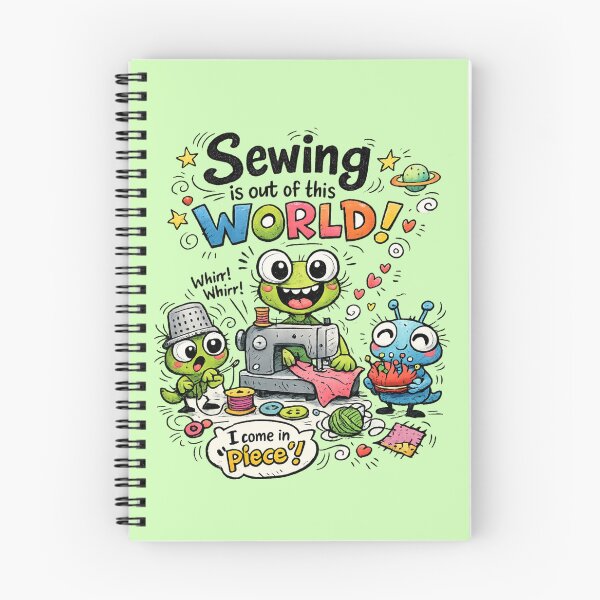 Item preview, Alien Sewing Is Out of This World! Funny Sewing Lover Cartoon Sticker designed and sold by EverStitchStudio ★★★★★.