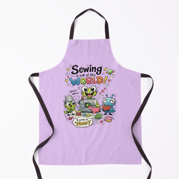 Item preview, Alien Sewing Is Out of This World! Funny Sewing Lover Cartoon Sticker designed and sold by EverStitchStudio ★★★★★.