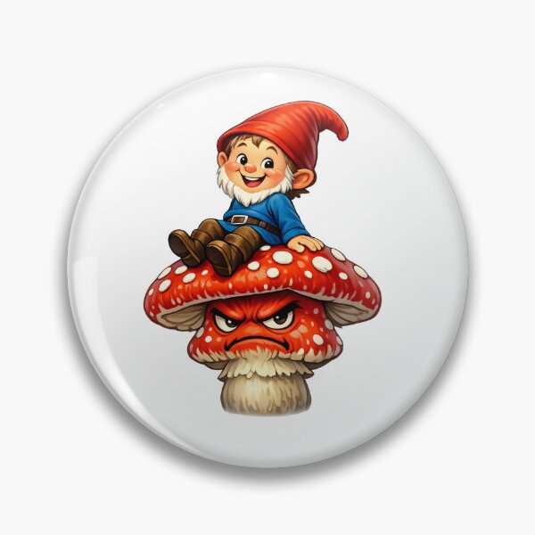 Item preview, Personal Space? Not Today! Funny Gnome & Angry Mushroom designed and sold by Alpine-Ink.