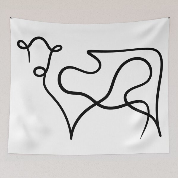 Item preview, Minimalist Cow One Line Art - Modern Continuous Line Drawing designed and sold by LYAN-STORE.