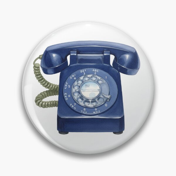 Item preview, Vintage Blue Rotary Telephone Watercolor Illustration designed and sold by KaleChub.