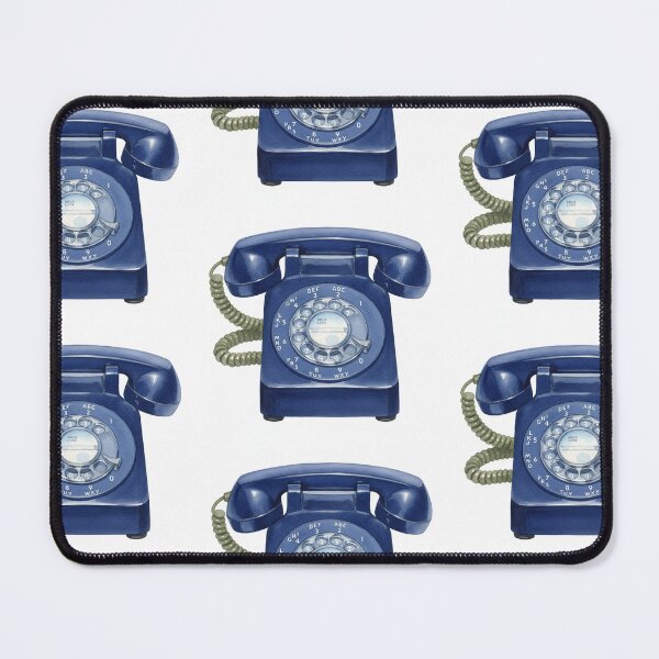 Item preview, Vintage Blue Rotary Telephone Watercolor Illustration designed and sold by KaleChub.