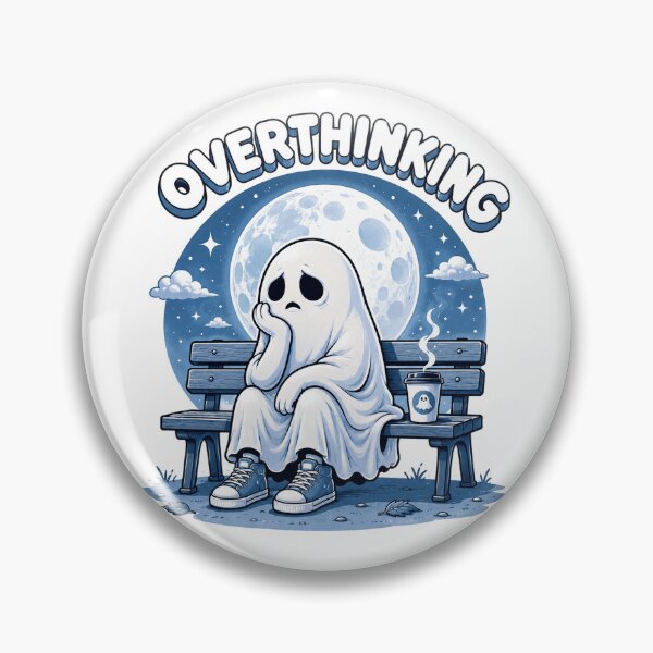 Item preview, Overthinking Ghost Funny Anxiety Mood for Introverts designed and sold by the-dovlat.