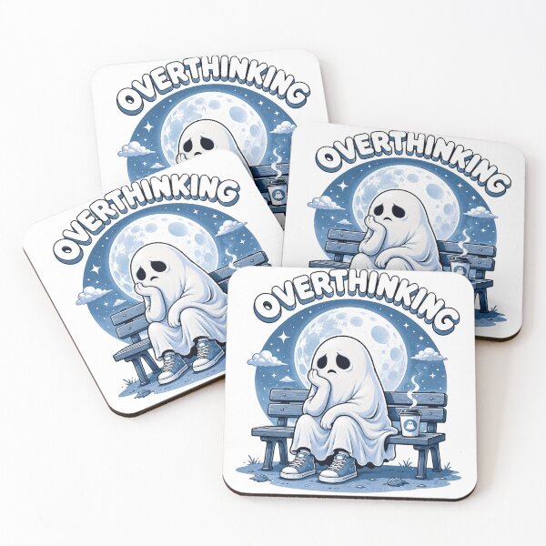 Item preview, Overthinking Ghost Funny Anxiety Mood for Introverts designed and sold by the-dovlat.