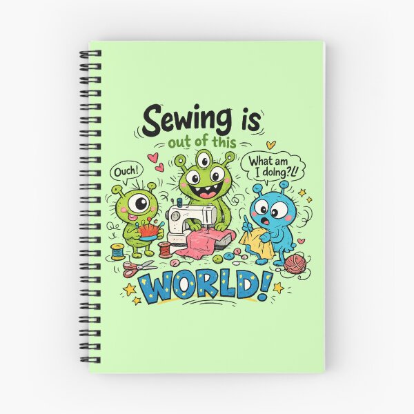 Item preview, Alien Sewing Is Out of This World! Funny Sewing Lover Cartoon Sticker designed and sold by EverStitchStudio ★★★★★.