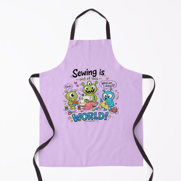Item preview, Alien Sewing Is Out of This World! Funny Sewing Lover Cartoon Sticker designed and sold by EverStitchStudio ★★★★★.