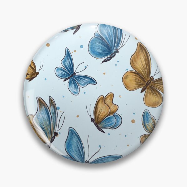 Item preview, Butterflies, blue and gold butterflies, butterfly pattern, wildlife, nature conservation, summer pattern designed and sold by ArtbySvetik.