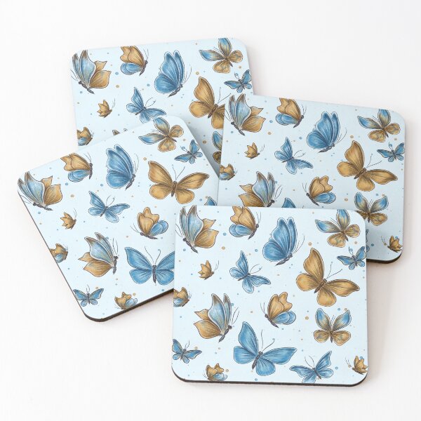 Item preview, Butterflies, blue and gold butterflies, butterfly pattern, wildlife, nature conservation, summer pattern designed and sold by ArtbySvetik.