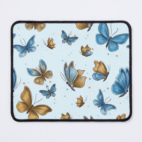 Item preview, Butterflies, blue and gold butterflies, butterfly pattern, wildlife, nature conservation, summer pattern designed and sold by ArtbySvetik.