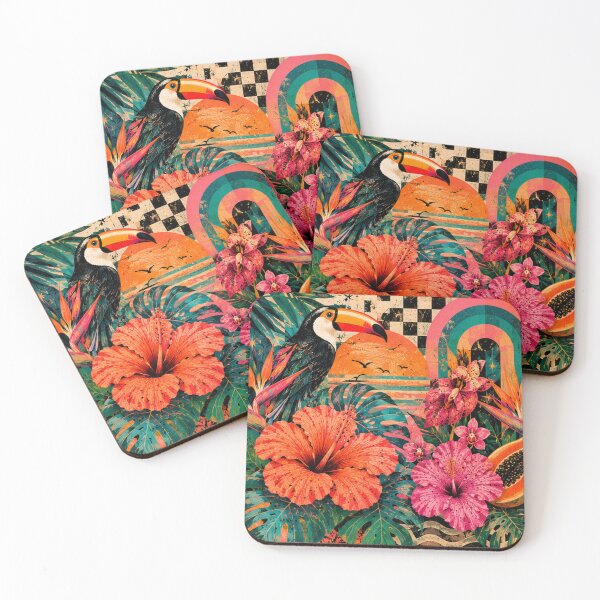Item preview, Electric Tropicana Toucan – Tropical Maximalist Retro Jungle designed and sold by StrepckPatterns.