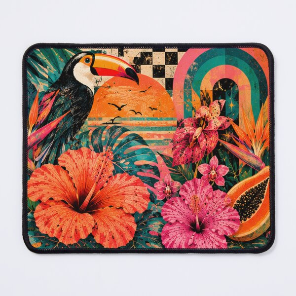 Item preview, Electric Tropicana Toucan – Tropical Maximalist Retro Jungle designed and sold by StrepckPatterns.