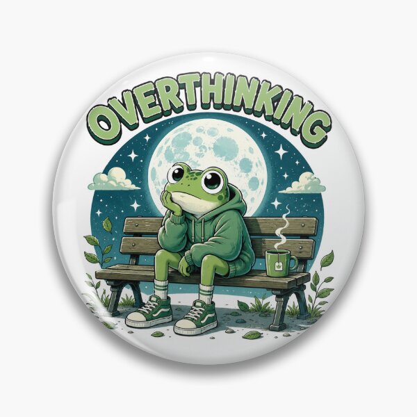 Item preview, Overthinking Frog Cozy Hoodie Funny Introvert Aesthetic designed and sold by the-dovlat.