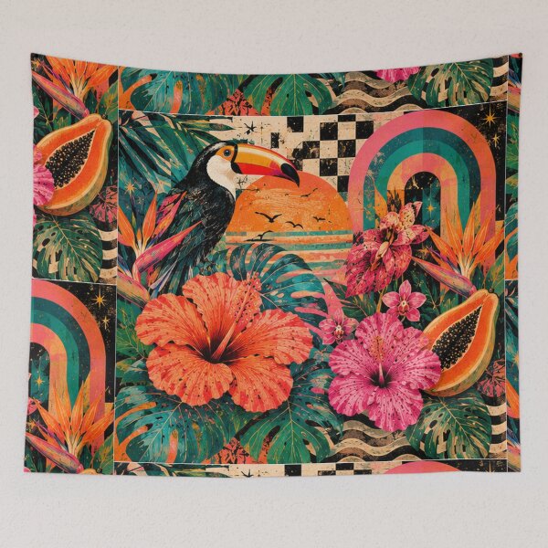 Item preview, Electric Tropicana Toucan – Tropical Maximalist Retro Jungle designed and sold by StrepckPatterns.