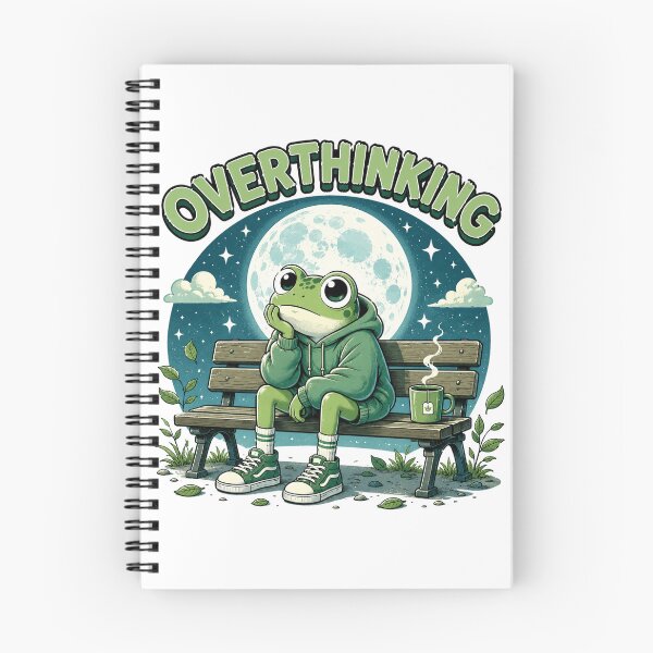 Item preview, Overthinking Frog Cozy Hoodie Funny Introvert Aesthetic designed and sold by the-dovlat.