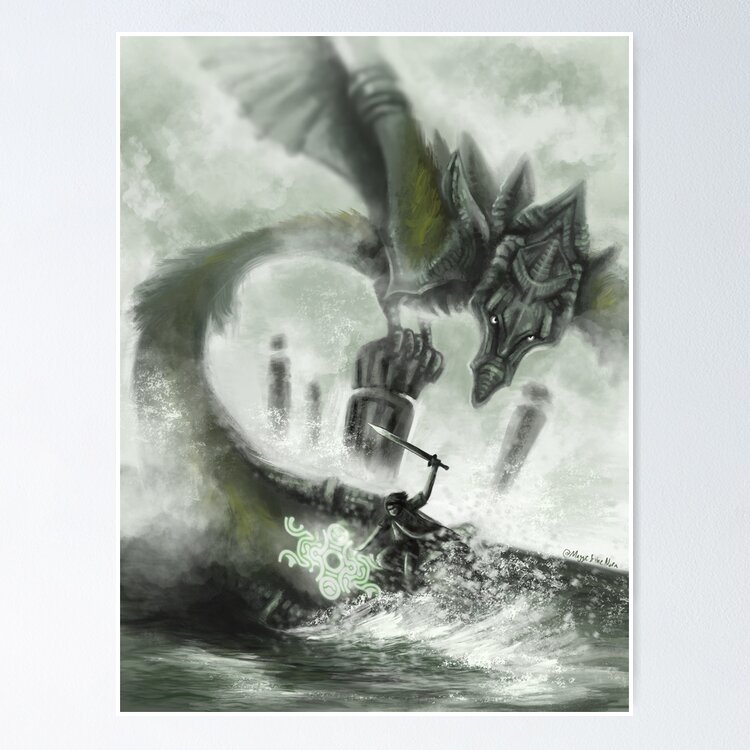 Shadow Of The Colossus Inspired Art Painting - AI Generated Art Poster for  Sale by Vault256