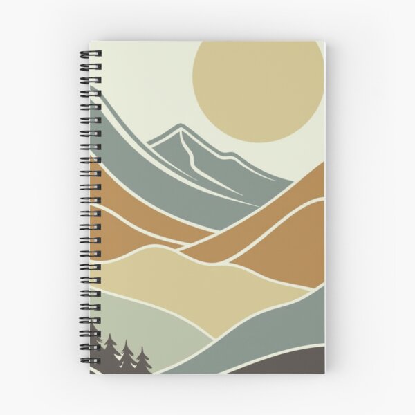 Item preview, Boho Minimalist Mountain Landscape - Earth Tone Mid Century Modern Sun designed and sold by LYAN-STORE.