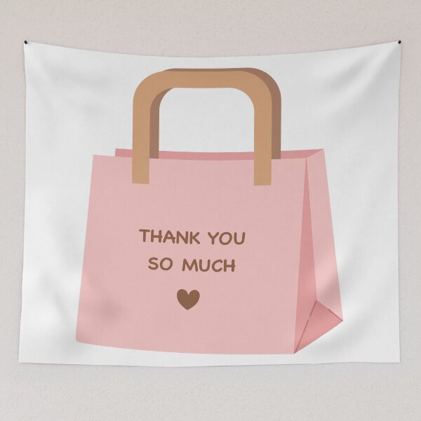 Item preview, Pink Paper Shopping Bag Thank You So Much designed and sold by Anne97s.