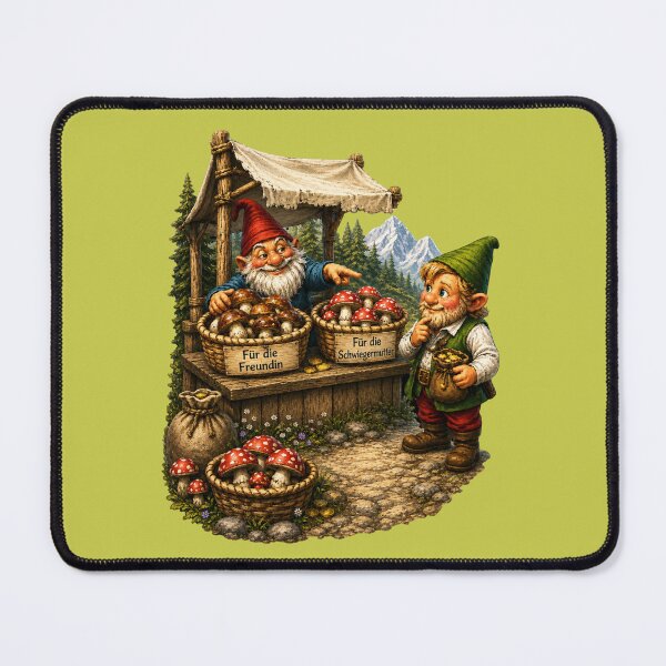 Item preview, Funny Gnome Mushroom Seller – Für die Freundin & Für die Schwiegermutter | German Forest Humor designed and sold by Alpine-Ink.