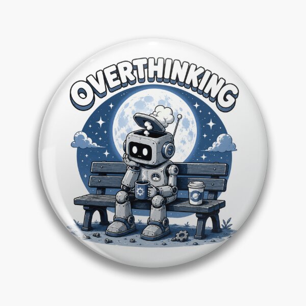Item preview, Overthinking Robot Funny Coffee Lover Gift for Tech Geeks designed and sold by the-dovlat.