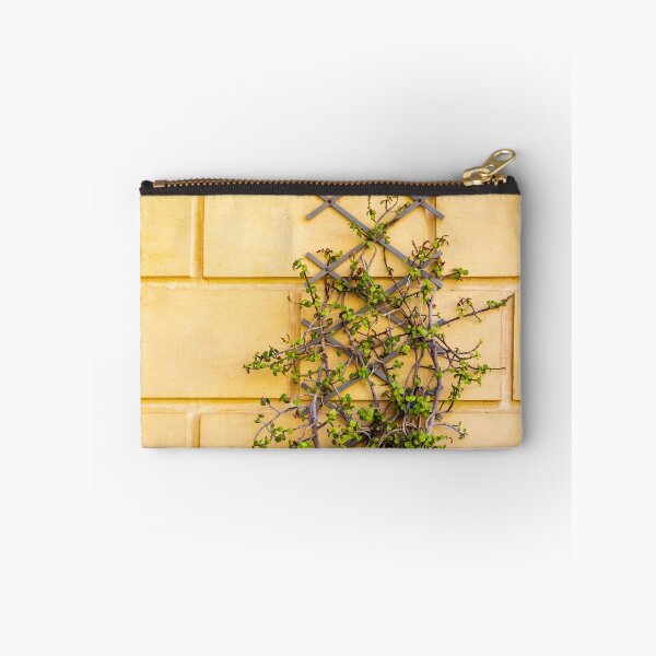 Item preview, Climbing Vine On Yellow Wall With Wooden Trellis Green Leaves Texture And Rustic Architectural Detail designed and sold by Nmallia.