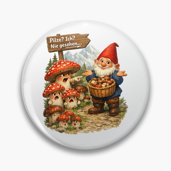 Item preview, Funny Mushroom Picker Gnome – Pilze? Ich? Nie gesehen! Alpine Forest Humor designed and sold by Alpine-Ink.