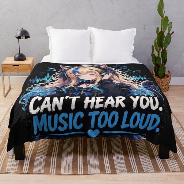 Item preview, Can’t Hear You, Music Too Loud – Gothic Anime Cat Girl designed and sold by Revyra Design .