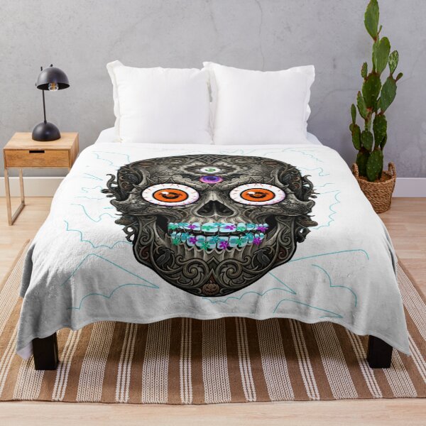 Item preview, Gothic Ornate Skull with Braces and Multiple Eyeballs Halloween Illustration designed and sold by VibranPalette.