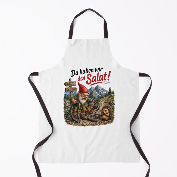 Item preview, Funny German Gnome Bicycle Mishap – "Da haben wir den Salat!" designed and sold by Alpine-Ink.