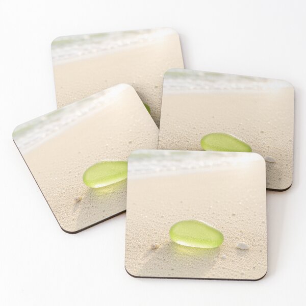 Item preview, Little Treasure Lime Sea Glass Coastal Beach Photography Art Print designed and sold by TheSlowShore.