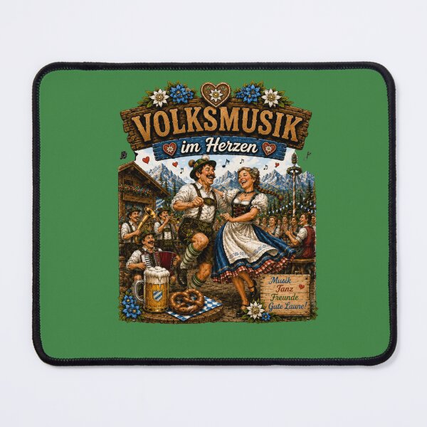 Item preview, Bavarian Folk Music & Beer Design – "Volksmusik im Herzen" designed and sold by Alpine-Ink.