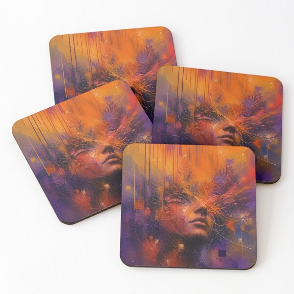 Item preview, Abstract Portrait Purple Orange Face Art - The Inner Eye designed and sold by Joey Santiago.