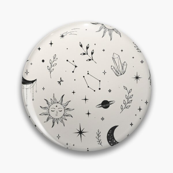 Item preview, Mystic Celestial Witchy Pattern - Magical Moon, Sun & Crystals Line Art designed and sold by LYAN-STORE.