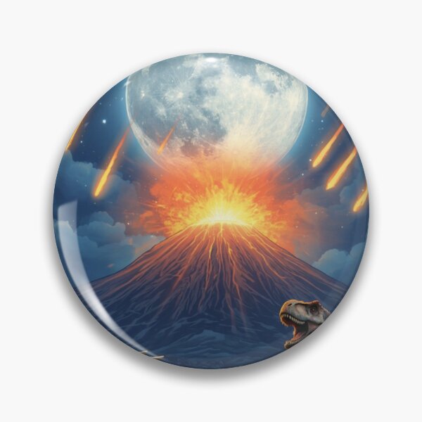 Item preview, Dinosaur Apocalypse – T-Rex, Triceratops & Meteor Shower Under the Full Moon designed and sold by Meteor Mercher Shop.