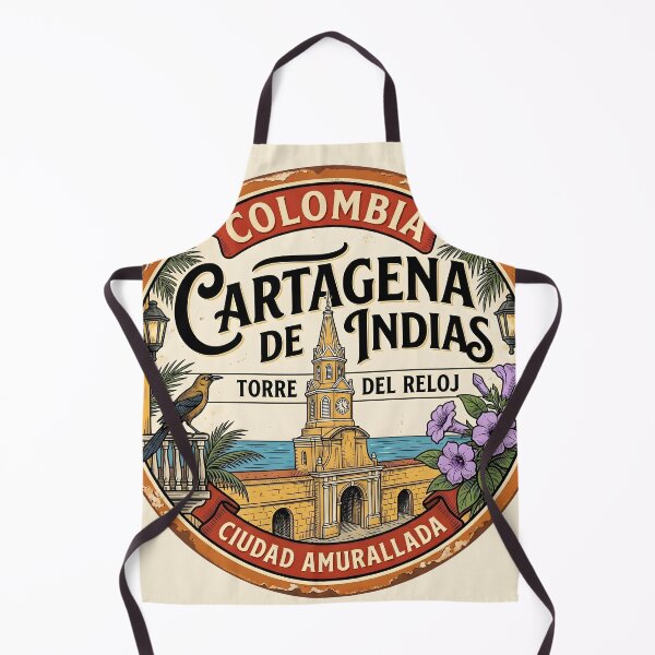 Item preview, Clock Tower Sticker — Vintage Cartagena Colonial Badge designed and sold by ColombianaShop.