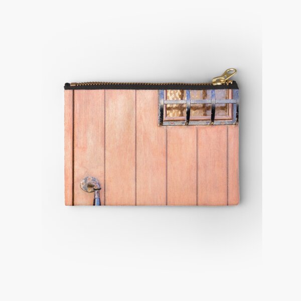 Item preview, Rustic Wooden Door With Iron Handle And Small Grilled Arched Window, Close-Up Texture designed and sold by Nmallia.