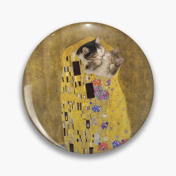 Item preview, The Kiss Cats – Klimt Inspired Funny Cat Art Print designed and sold by UtArt.