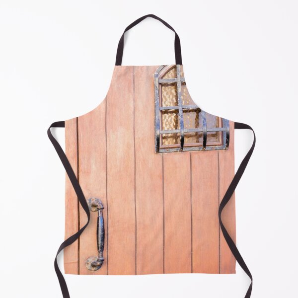 Item preview, Rustic Wooden Door With Iron Handle And Small Grilled Arched Window, Close-Up Texture designed and sold by Nmallia.