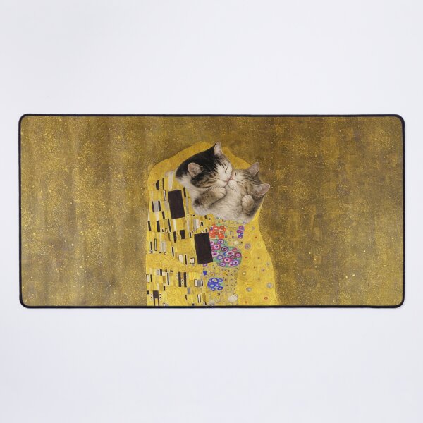 Item preview, The Kiss Cats – Klimt Inspired Funny Cat Art Print designed and sold by UtArt.