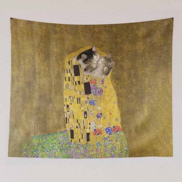 Item preview, The Kiss Cats – Klimt Inspired Funny Cat Art Print designed and sold by UtArt.