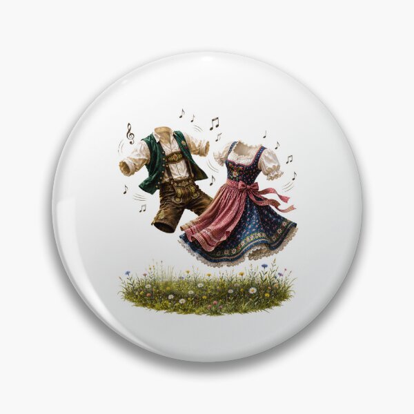 Item preview, Funny Bavarian Folk Dance Gift – "Wo Musik spielt, tanzen sogar Tracht und Dirndl!"  designed and sold by Alpine-Ink.
