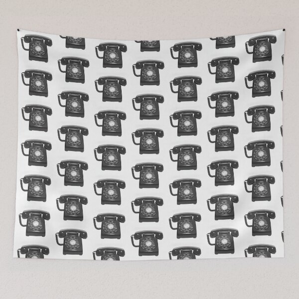 Item preview, Vintage Black Rotary Telephone Digital Art designed and sold by KaleChub.