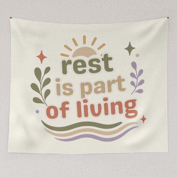 Item preview, Rest Is Part of Living – Mindfulness Affirmation Typography designed and sold by CosmicQuietStudio.