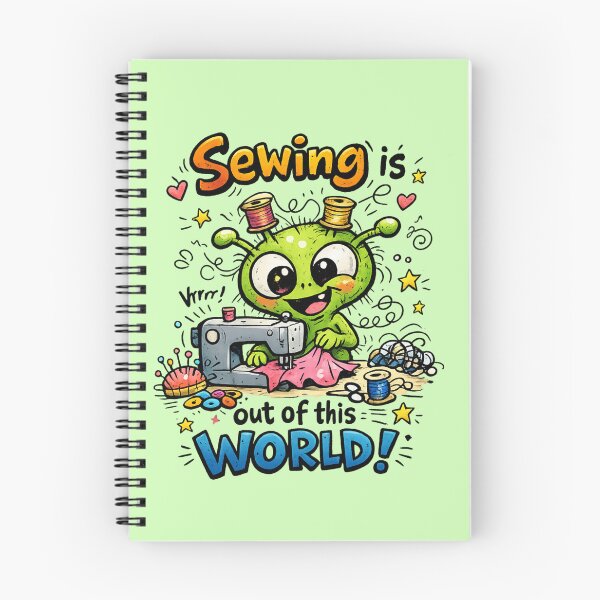 Item preview, Alien Sewing Is Out of This World! Funny Sewing Lover Cartoon Sticker designed and sold by EverStitchStudio ★★★★★.