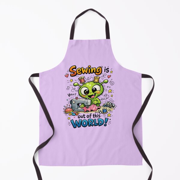Item preview, Alien Sewing Is Out of This World! Funny Sewing Lover Cartoon Sticker designed and sold by EverStitchStudio ★★★★★.