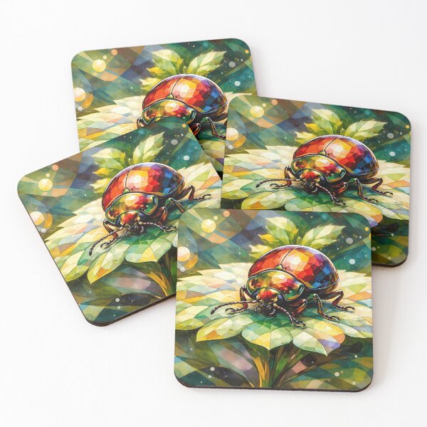 Item preview, Abstract Mosaic Beetle on Leaf designed and sold by cuprum.