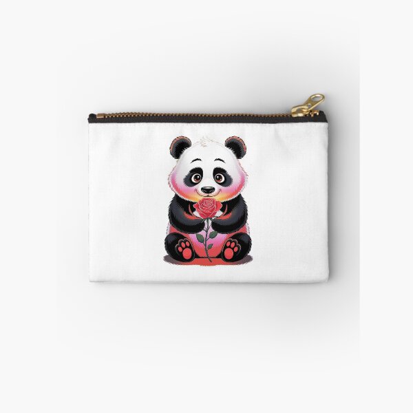 Item preview, Cute Cartoon Panda Holding Red Rose - Panda Lover Gift, Animal Flower Art, Adorable Panda Illustration designed and sold by Pro AguiZoul Art.