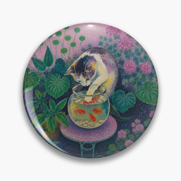 Item preview, Curious Cat Watching Goldfish – Matisse Inspired Art designed and sold by UtArt.