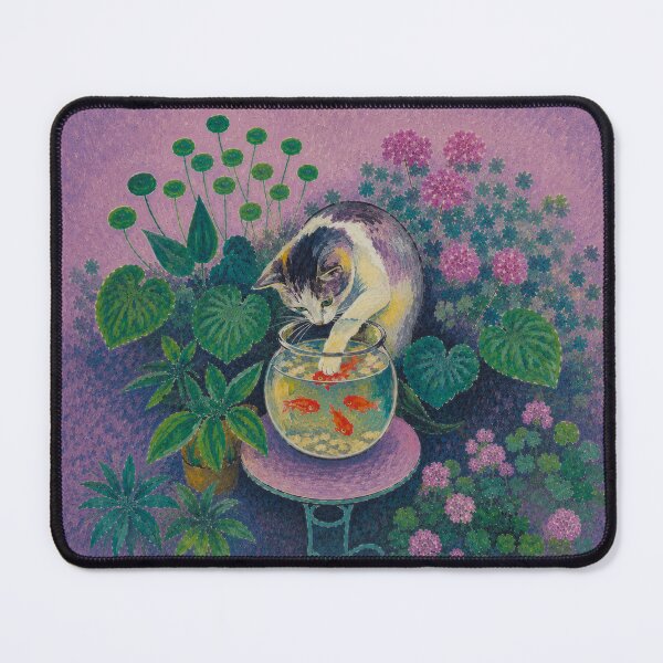 Item preview, Curious Cat Watching Goldfish – Matisse Inspired Art designed and sold by UtArt.