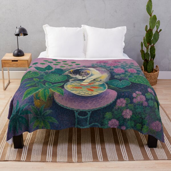Item preview, Curious Cat Watching Goldfish – Matisse Inspired Art designed and sold by UtArt.